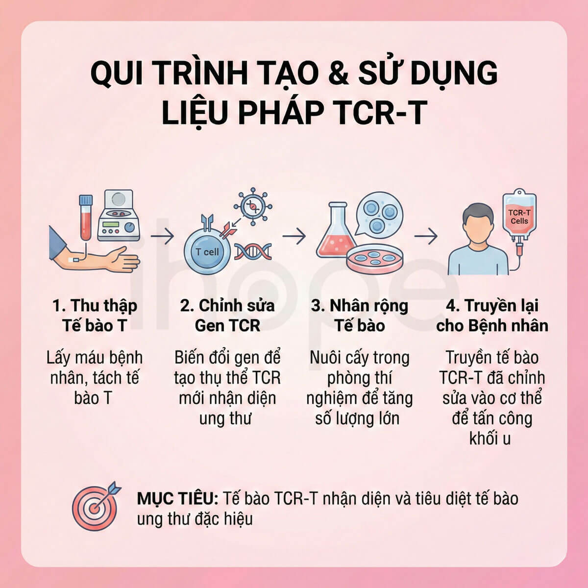 Qui trình tạo và sử dụng liệu pháp TCR-T